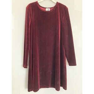 DJ Int’l Velvet Mini Dress MEDIUM Burgundy Long Sleeve Whimsy Goth Grunge 90’s